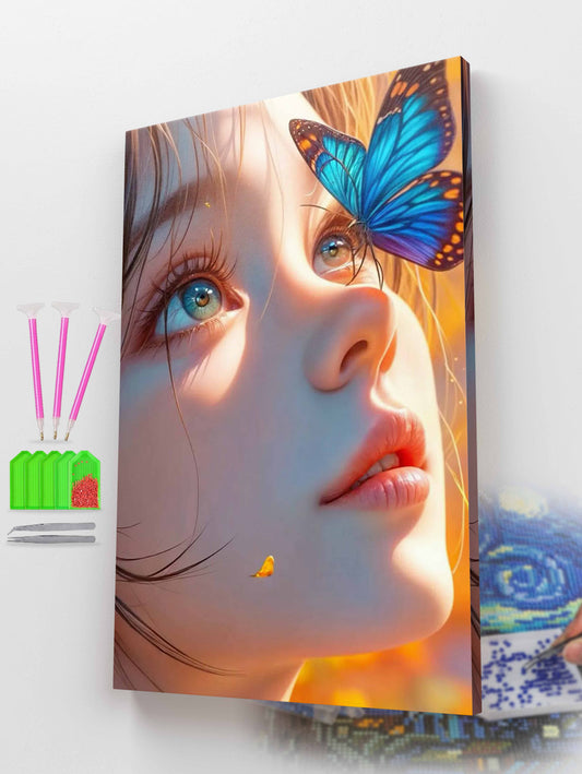 Blue Butterfly Whisper Diamond Painting Kit