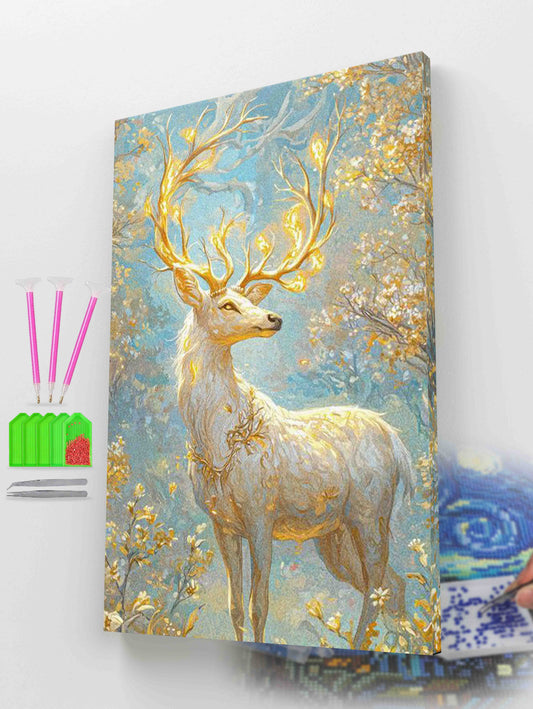 Golden Glow Deer Diamond Painting Kit