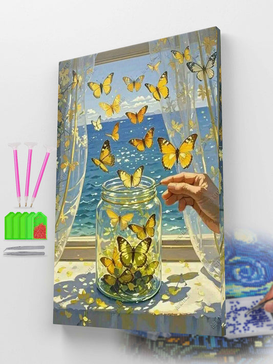 Butterfly Release by the Sea Diamond Painting Kit