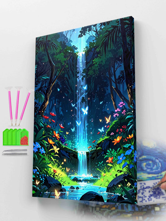 Mystical Forest Waterfall Diamond Painting Kit