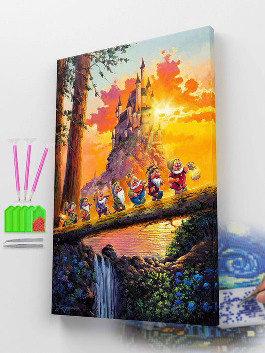 The Seven Dwarfs' Sunset Journey Diamond Painting Kit