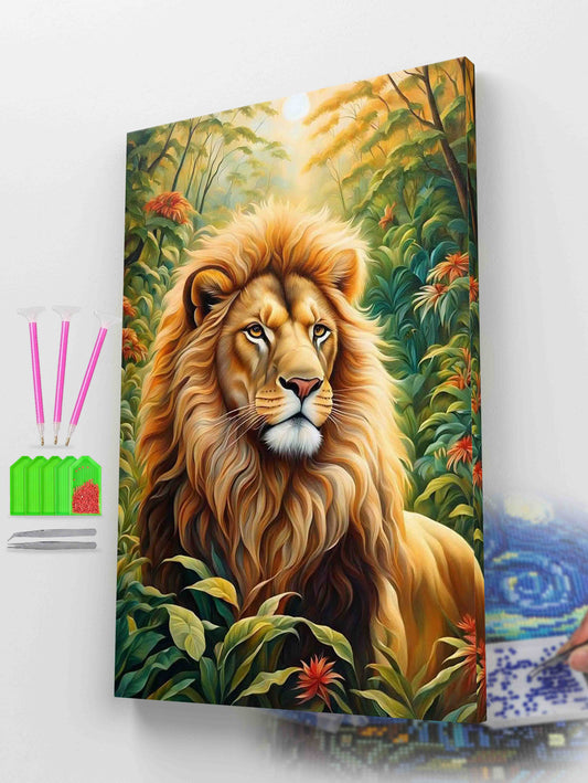 Lion King In Forest Diamond Painting Kit