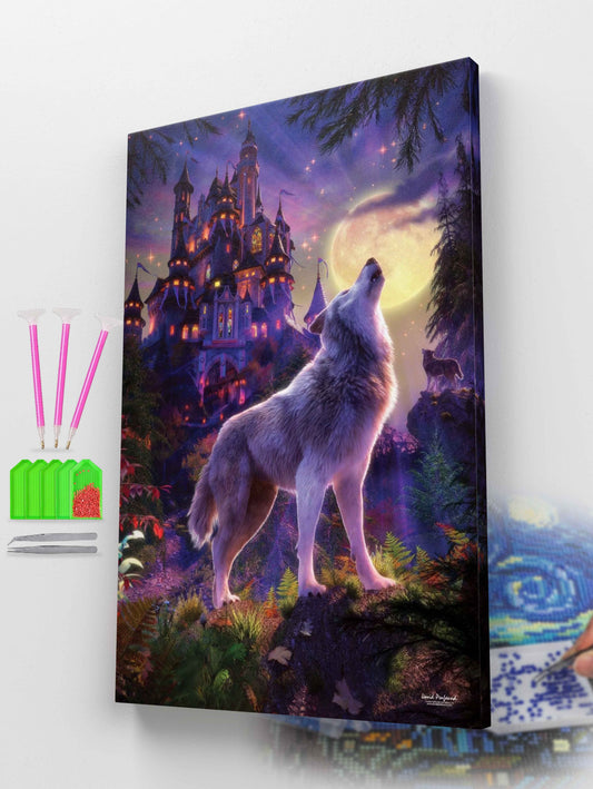 Wolf and Castle Fantasy Diamond Painting Kit