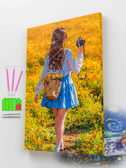 Golden Blooms Diamond Painting Kit