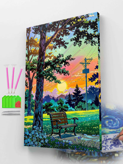 Sunset Serenity in the Park Diamond Painting Kit