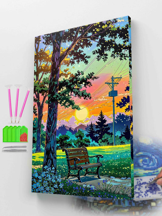 Sunset Serenity in the Park Diamond Painting Kit