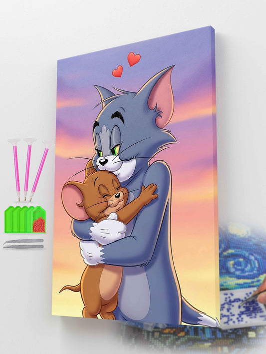 Tom and Jerry Heartfelt Hug Diamond Painting Kit