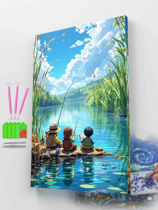 Fishing Fun with Friends Diamond Painting Kit