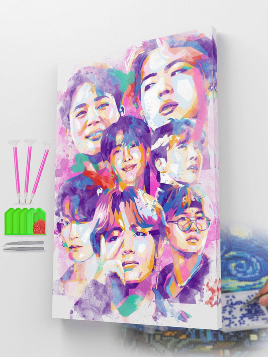 Vibrant Harmony BTS Diamond Painting Kit