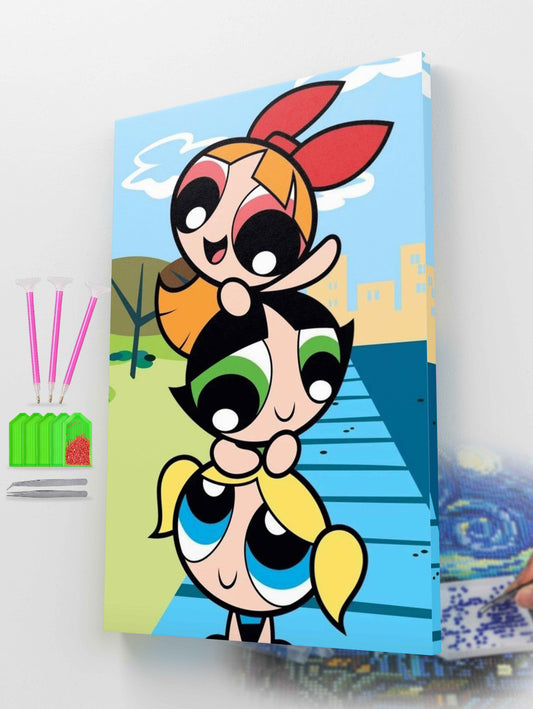 Powerpuff on city Diamond Painting Kit