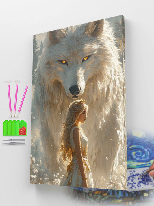 Princess with Wolf Diamond Painting Kit