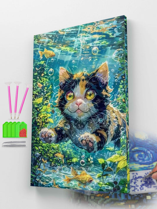 Mystical Underwater Cat Diamond Painting Kit
