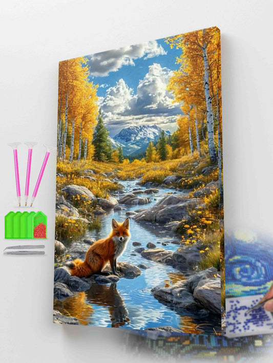 Fox in Autumn Forest Diamond Painting Kit