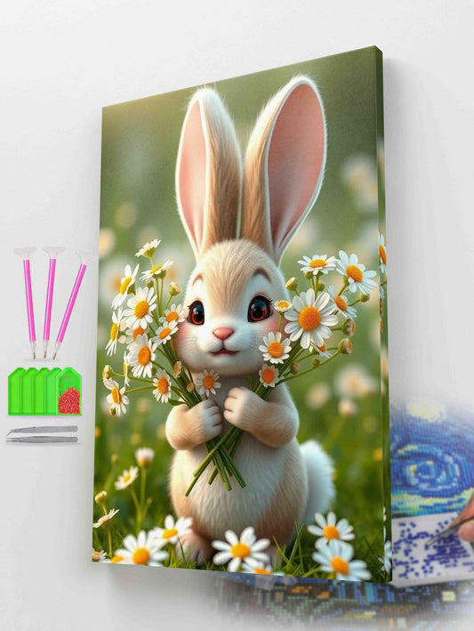 Rabbit with Flowers Diamond Painting Kit