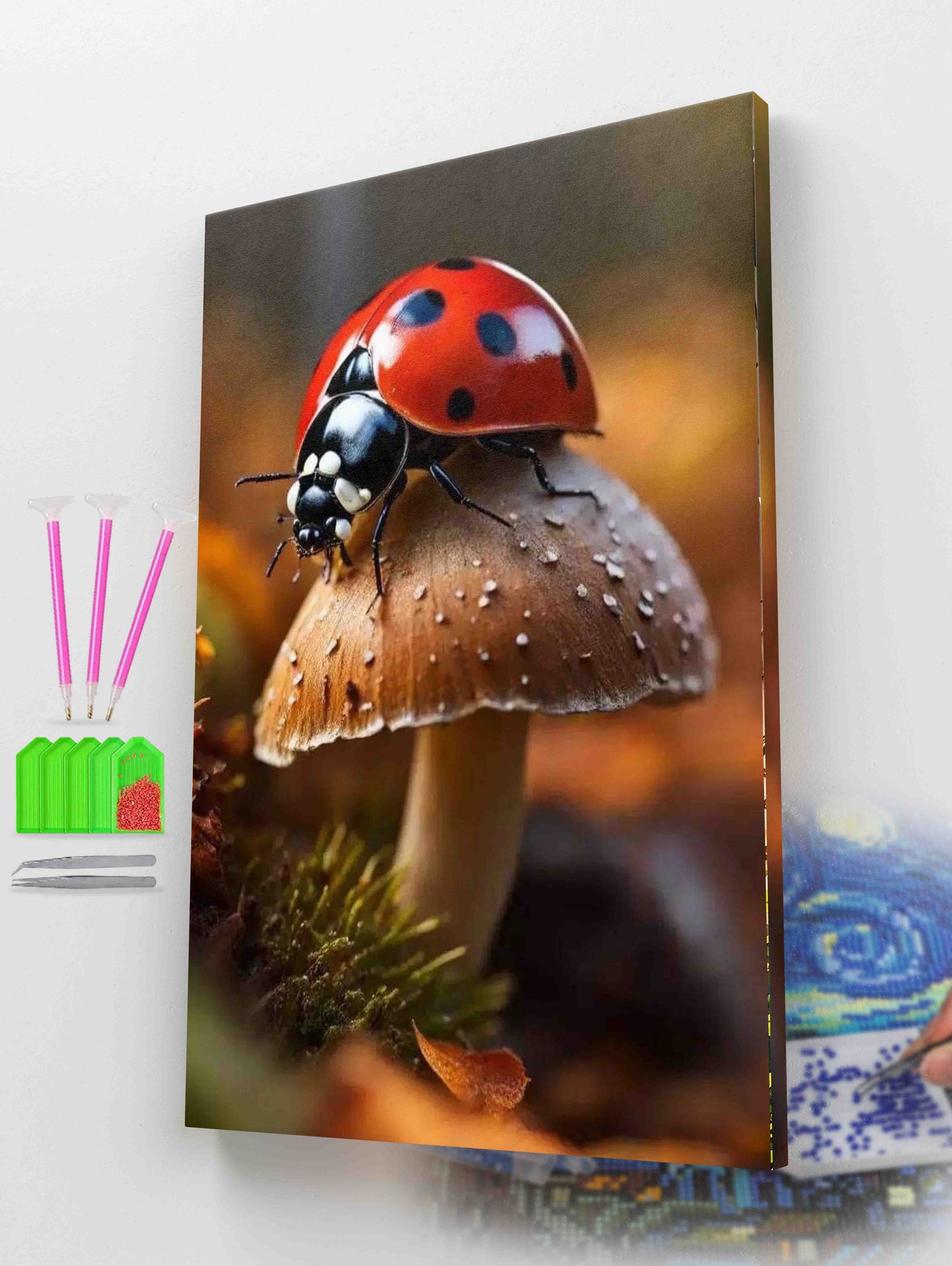 Ladybug on Mushroom Diamond Painting Kit