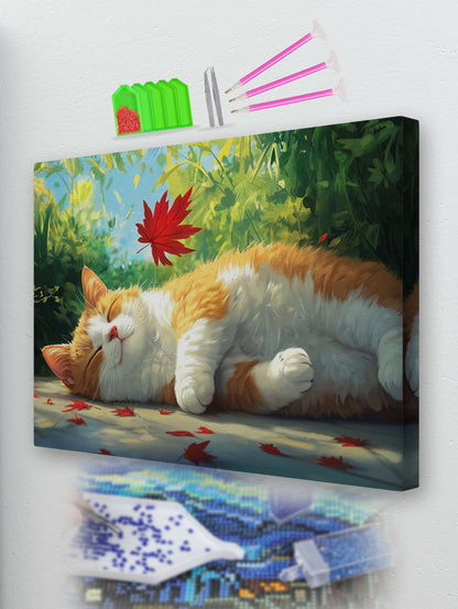 Cozy Fall Cat Diamond Painting Kit