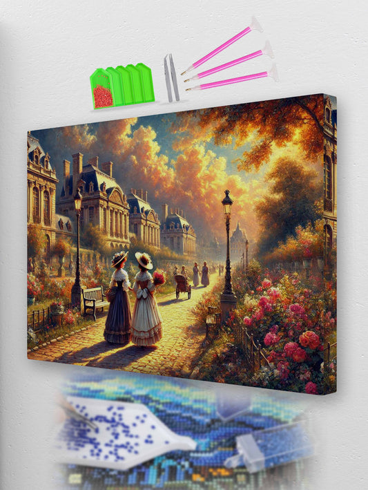 Golden Afternoon Stroll Diamond Painting Kit