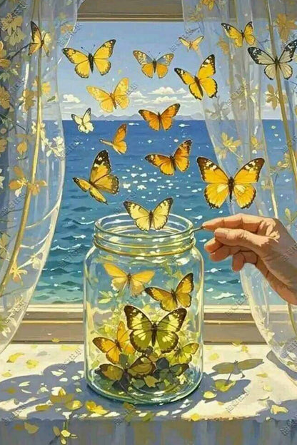 Butterfly Release by the Sea Diamond Painting Kit