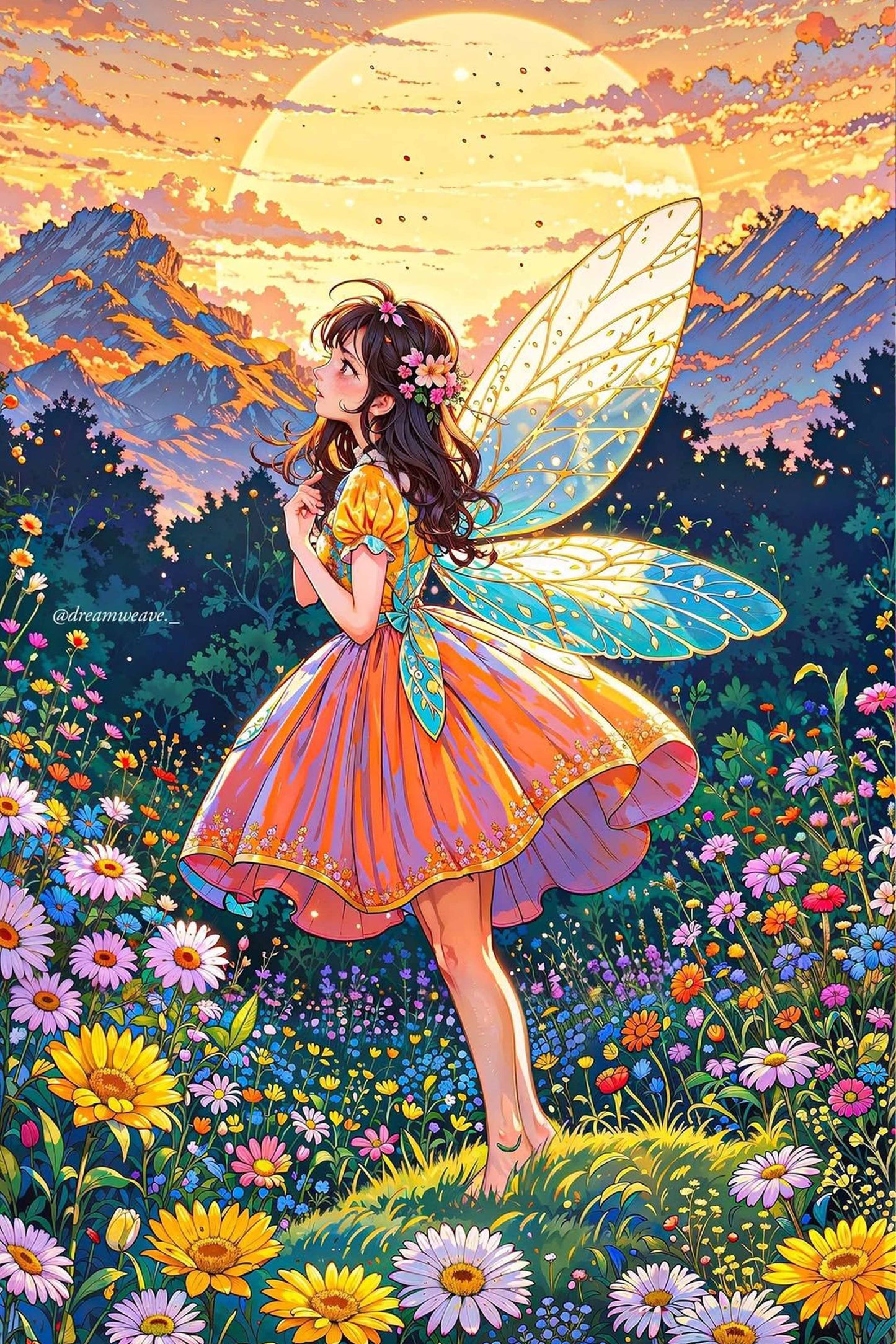 Sunset Fairy in Bloom Diamond Painting Kit
