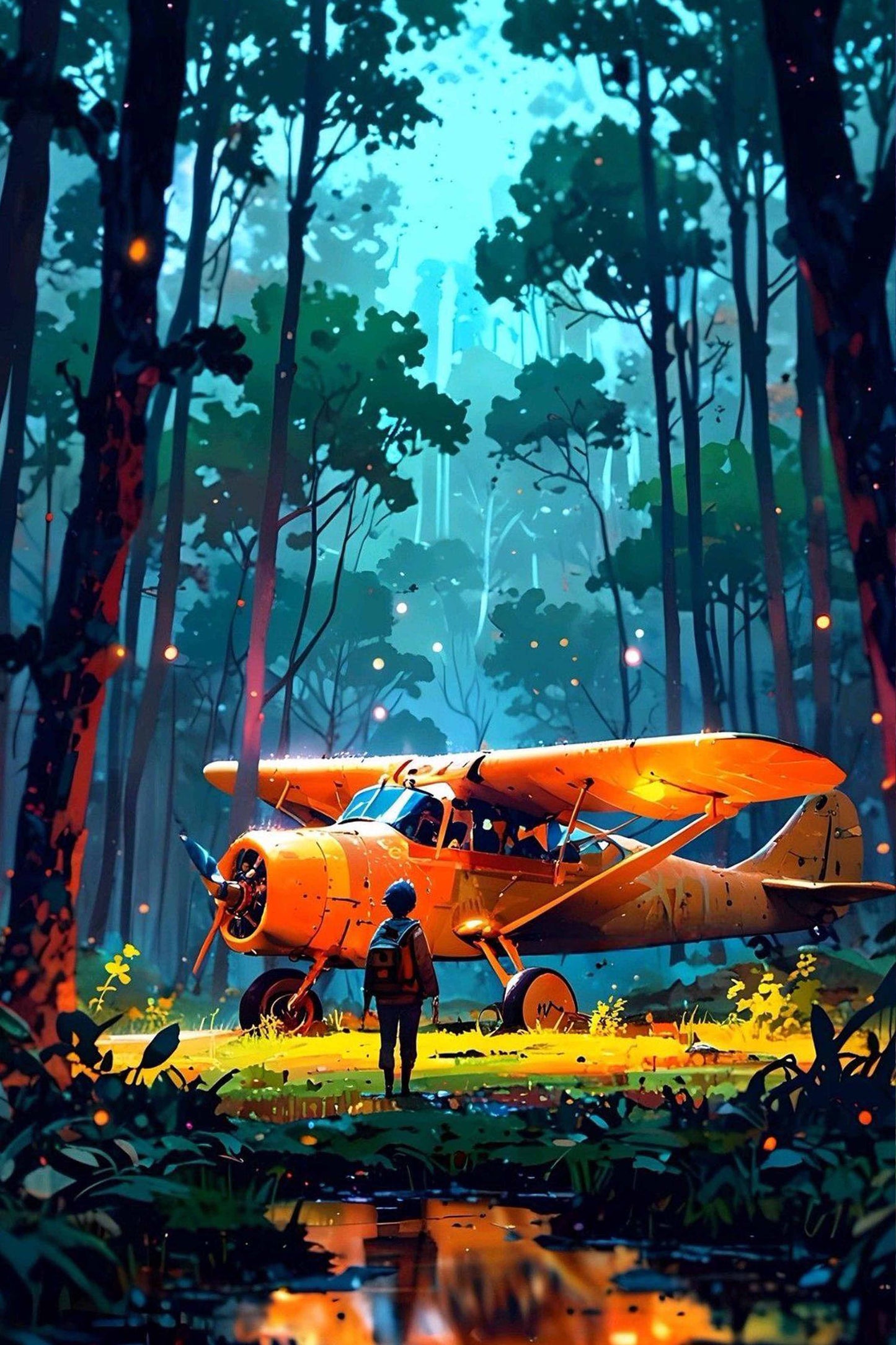 Jungle Adventure Vintage Plane Diamond Painting Kit