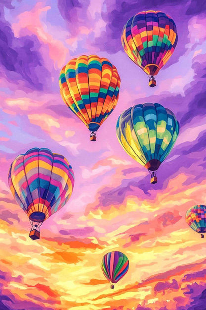 Colorful Hot Air Balloon Diamond Painting Kit
