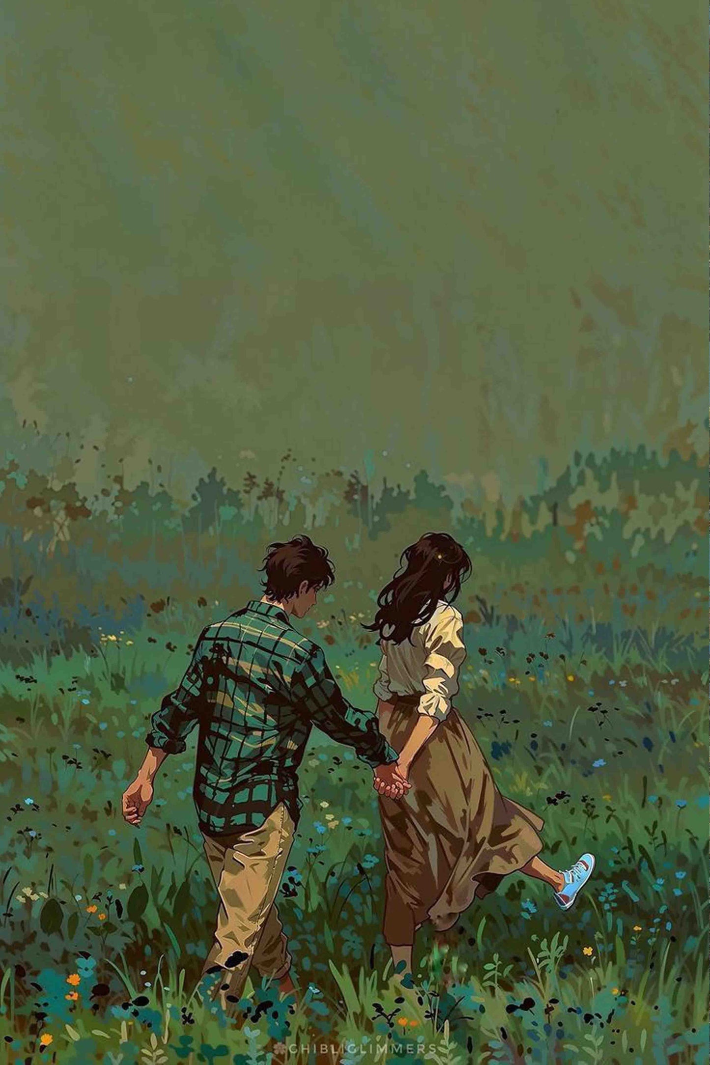 Romantic Walk in the Meadow Diamond Painting Kit