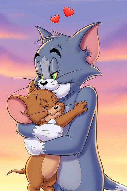 Tom and Jerry Heartfelt Hug Diamond Painting Kit