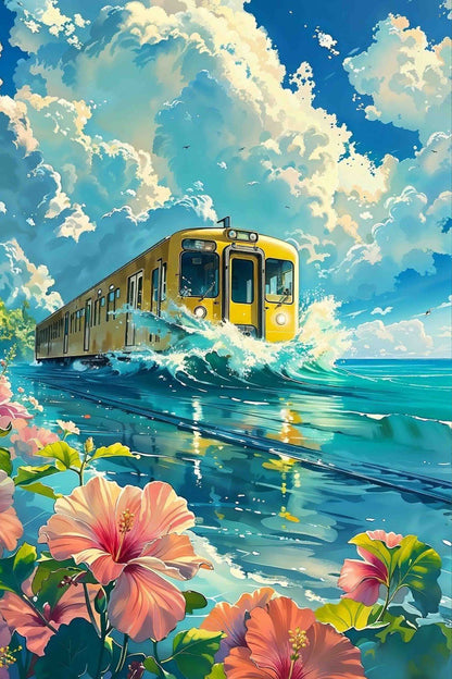 Dream Train Over Water Diamond Painting Kit