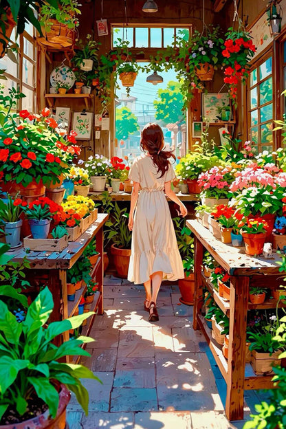 The Girl and the Garden Diamond Painting Kit