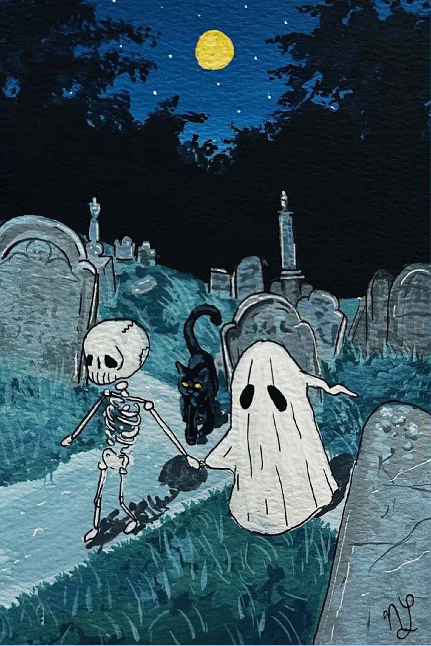 Ghost and Skeleton Painting Diamond Painting Kit