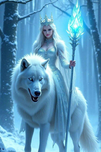 ice Queen with Wolf Diamond Painting Kit