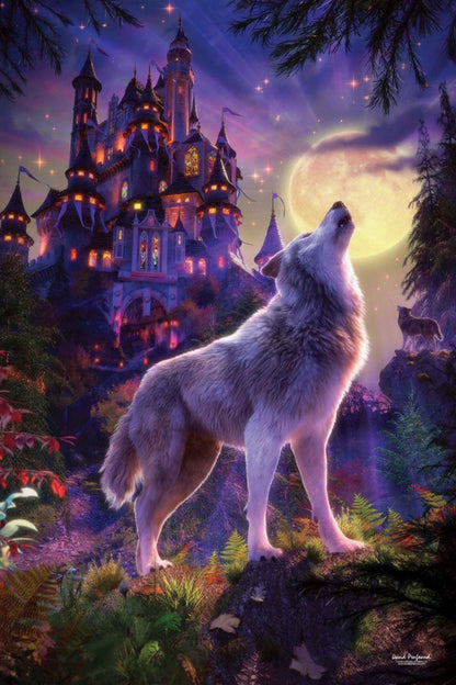 Wolf and Castle Fantasy Diamond Painting Kit