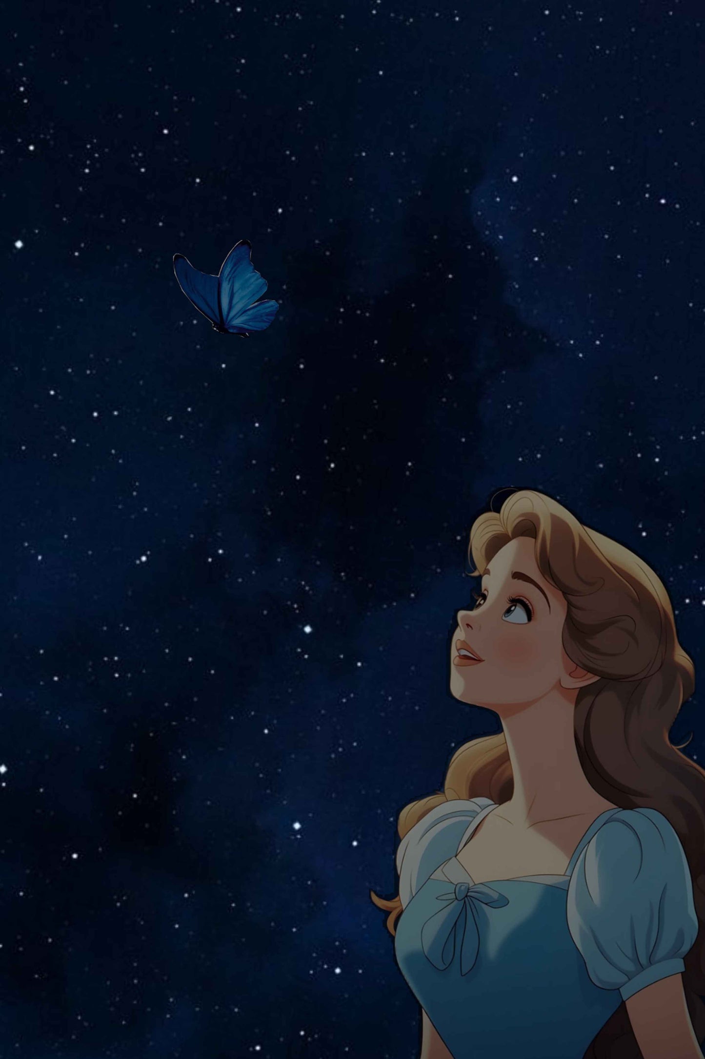 Dreamy Night with Blue Butterfly Diamond Painting Kit