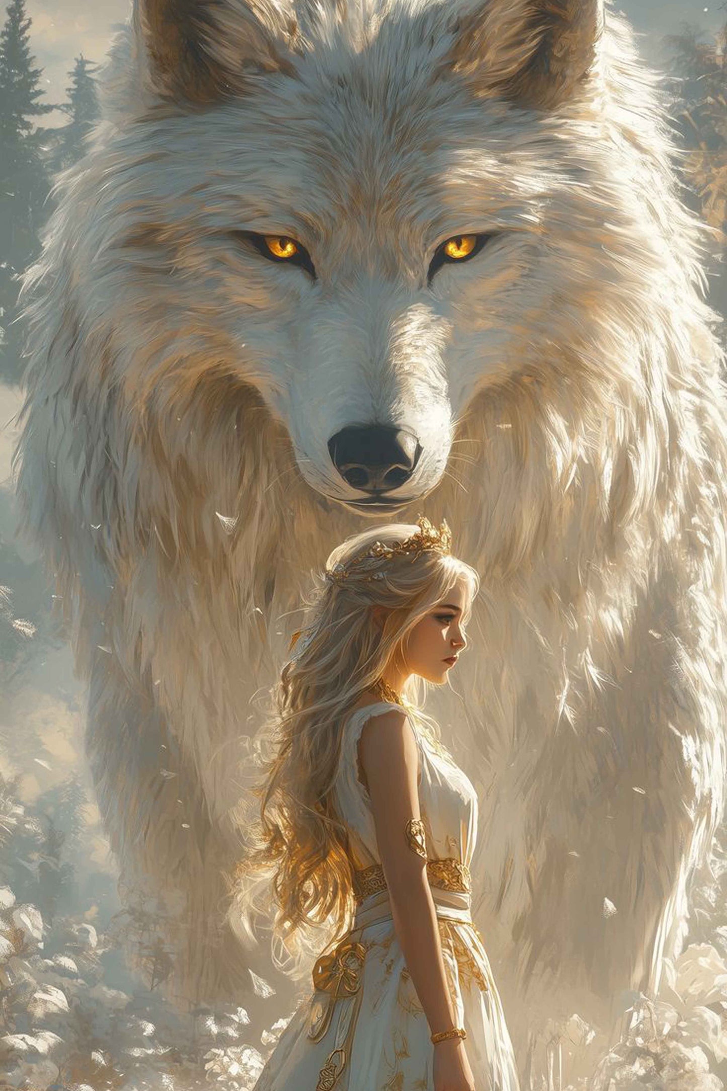 Princess with Wolf Diamond Painting Kit