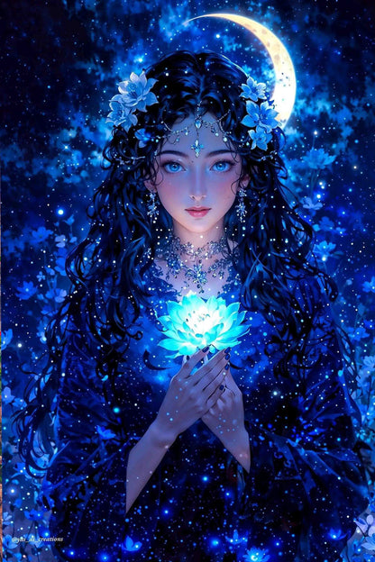 Moonflower Sorceress Diamond Painting Kit