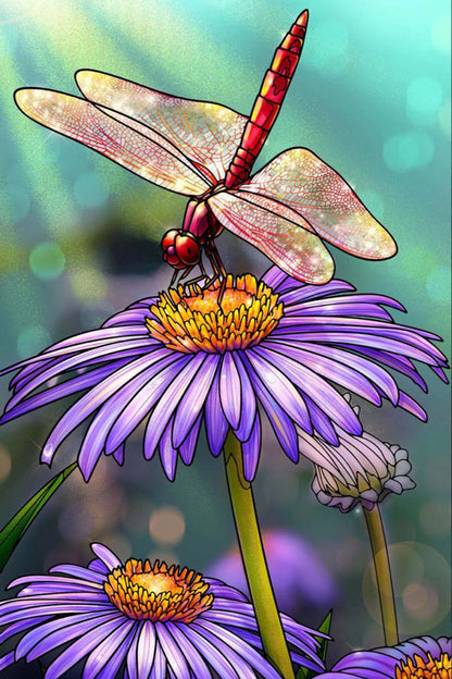 Red Dragonfly Diamond Painting Kit