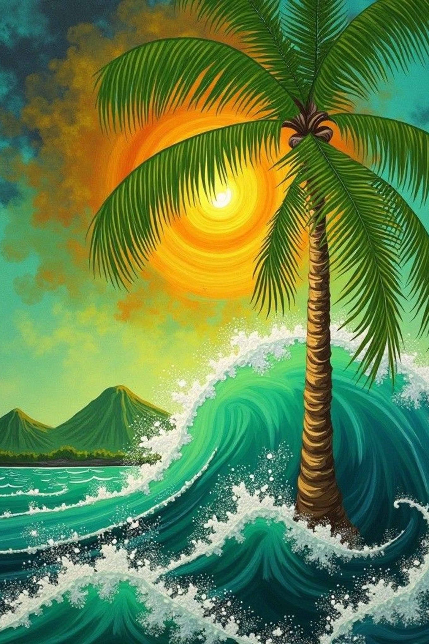 Tropical Sunset Beach Paint by Numbers Kit
