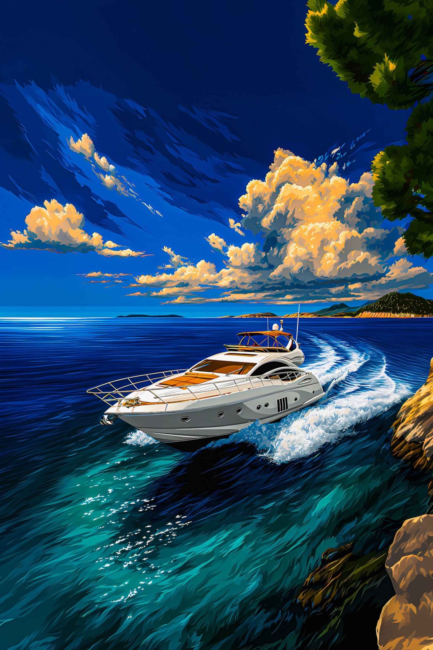 Yacht on the Ocean Paint by Numbers Kit