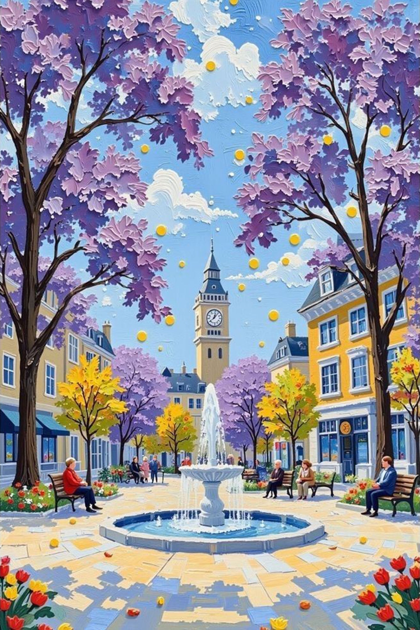 Purple City Square Paint by Numbers Kit