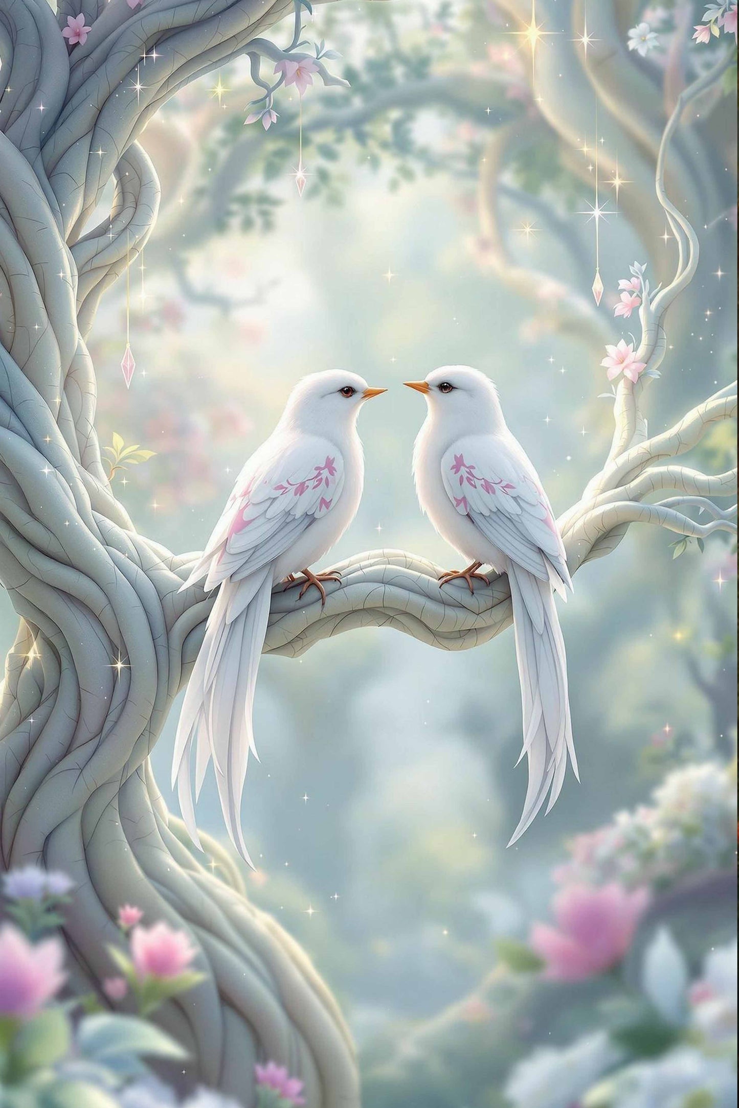 Love Birds on Branch Diamond Painting Kit