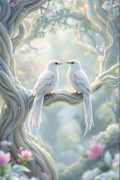 Love Birds on Branch Diamond Painting Kit