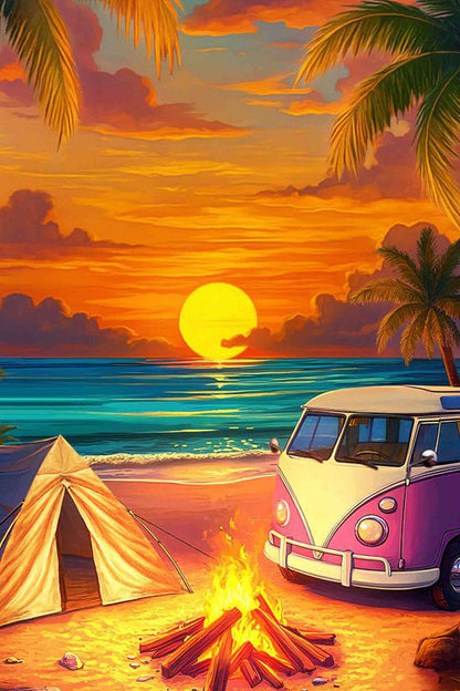 Beach Camping Paint by Numbers Kit