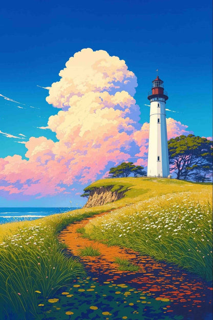 Clifftop Lighthouse Paint by Numbers Kit