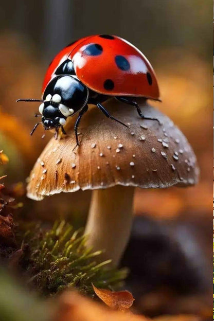 Ladybug on Mushroom Diamond Painting Kit