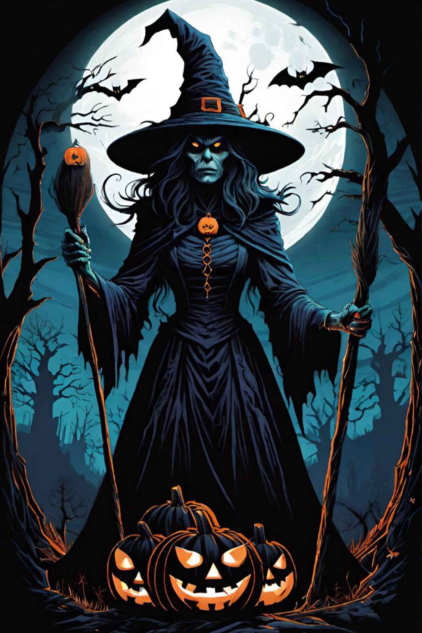Evil With Pumpkins Diamond Painting Kit