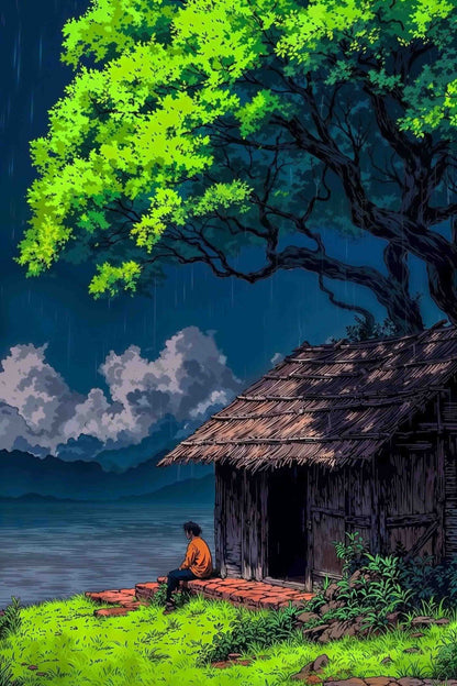 A Secluded Cabin by the Lake Paint By Numbers Kit