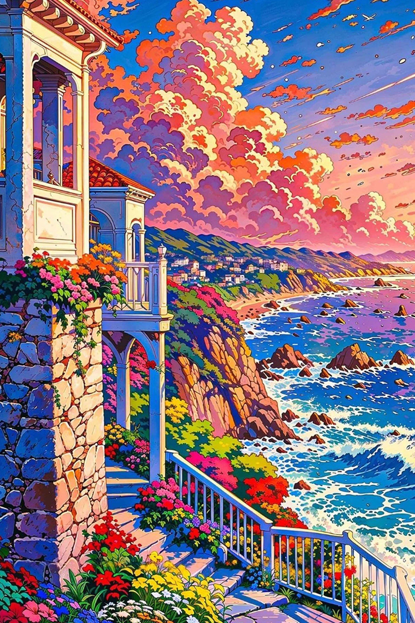 Vibrant Coastal Sunset Paint by Numbers Kit