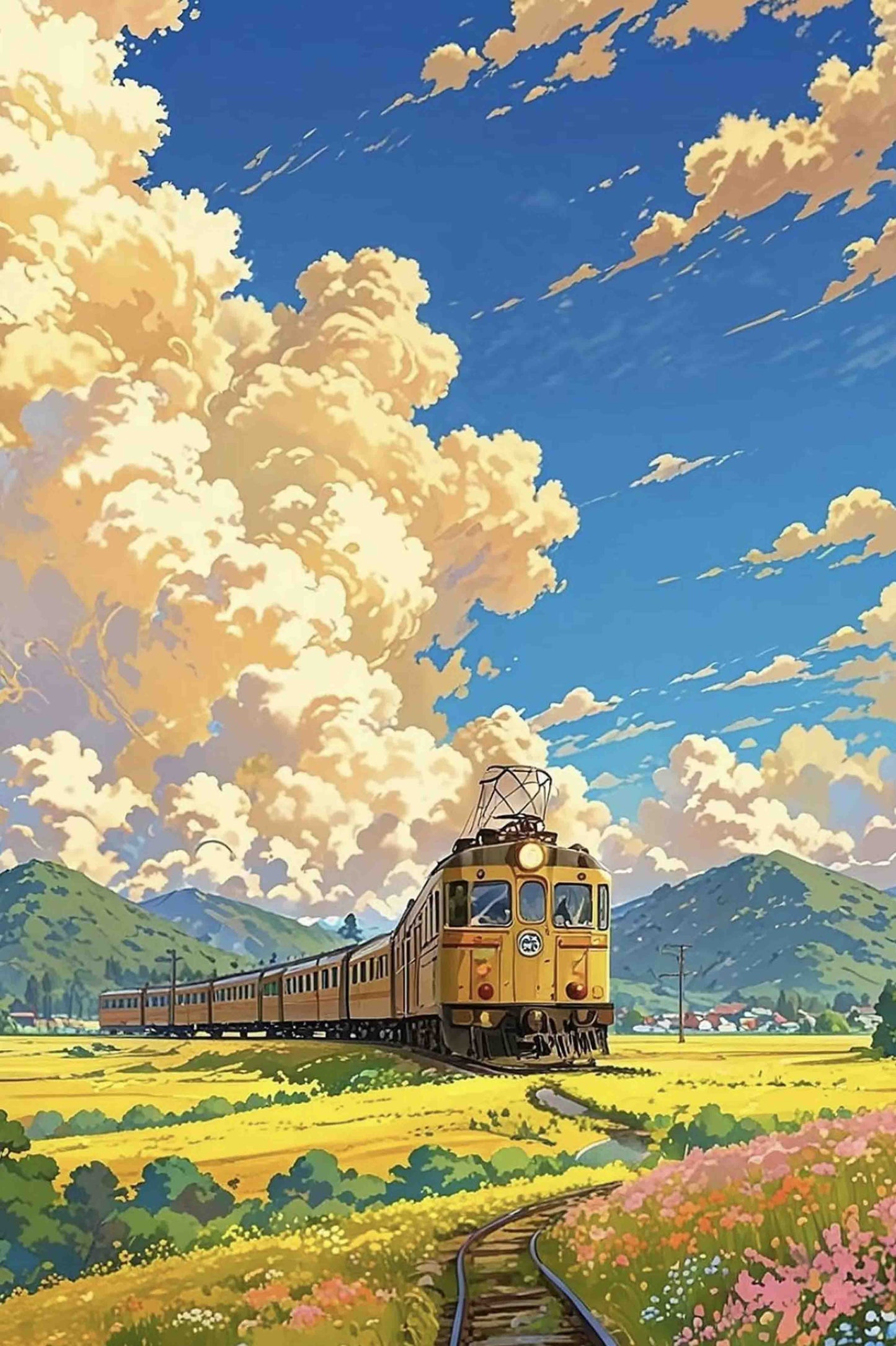 A Train through Golden Fields Paint By Numbers Kit