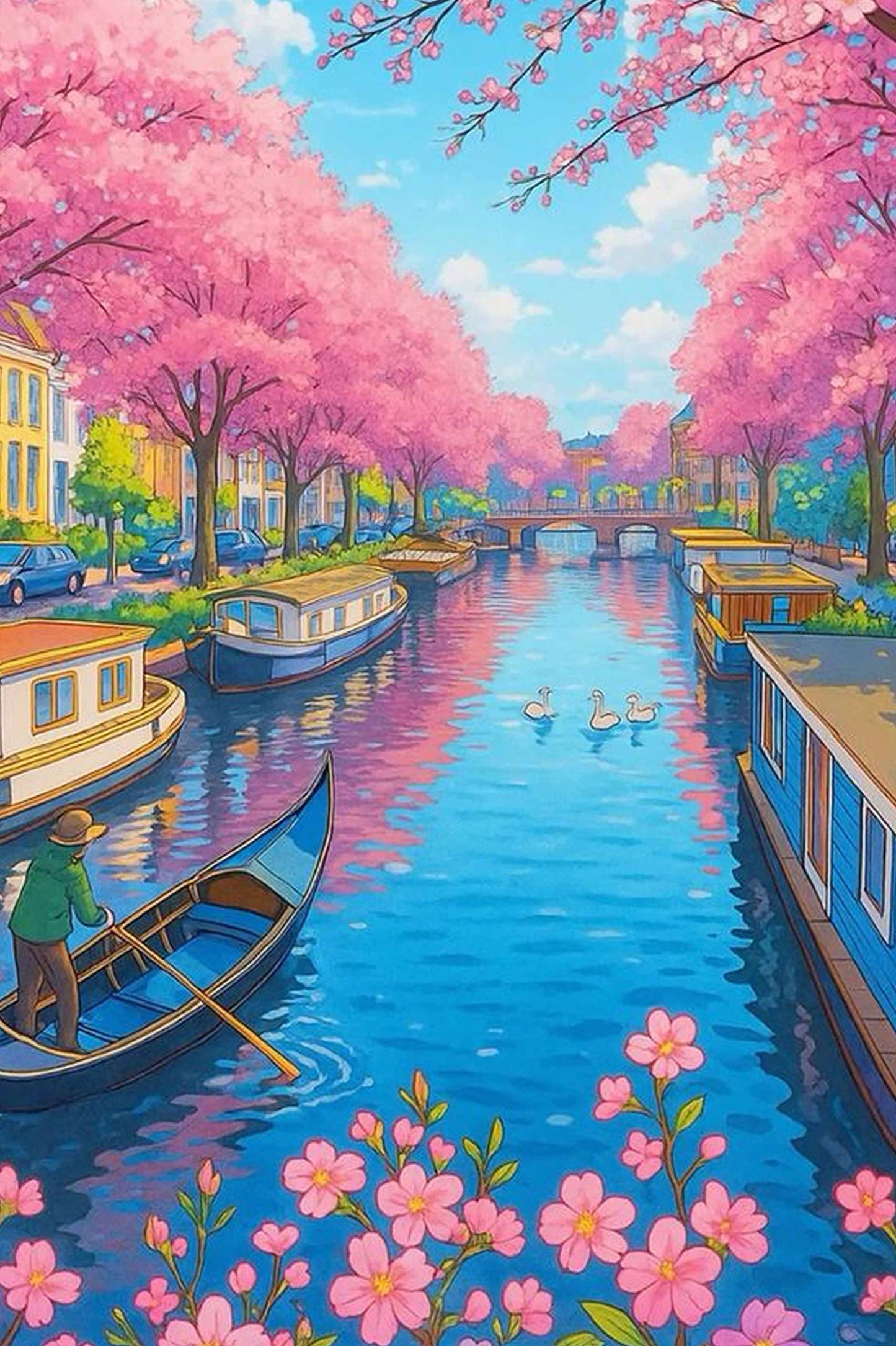 Sakura Canal Paint by Numbers Kit