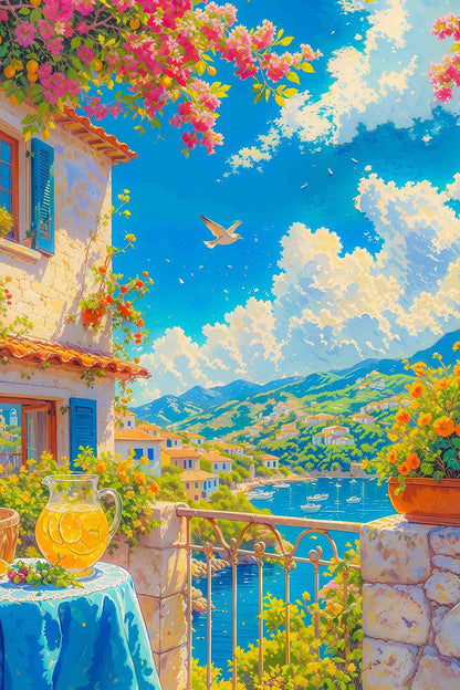 Seaside Villa View Paint by Numbers Kit